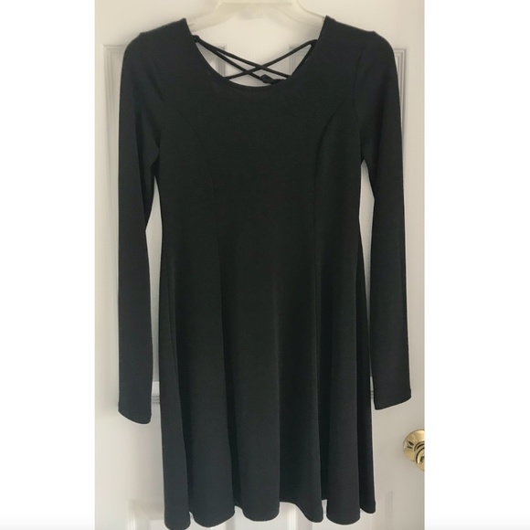 Forever 21 Womens Lace Up Black Dress, Size M - Picture 1 of 5